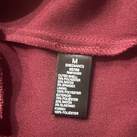 Burgundy One Button Blazer (Never Worn) - Picture 4 of 5